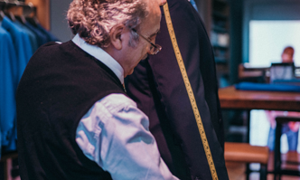 A luxury fully bespoke 2 piece Apsley Suit with a personal style consultation with the Master Tailor
