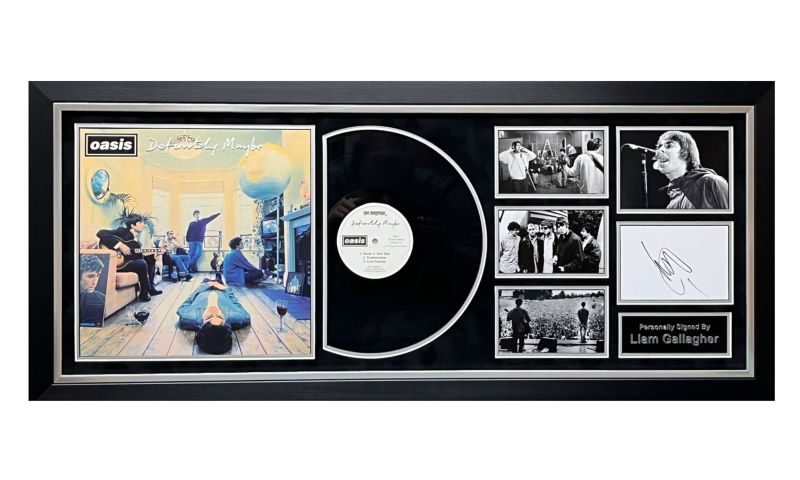 Oasis 'Definitely Maybe' Album display - Signed Liam Gallagher