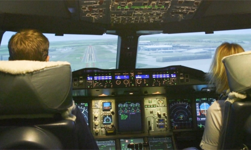 Flight in a British Airways Simulator