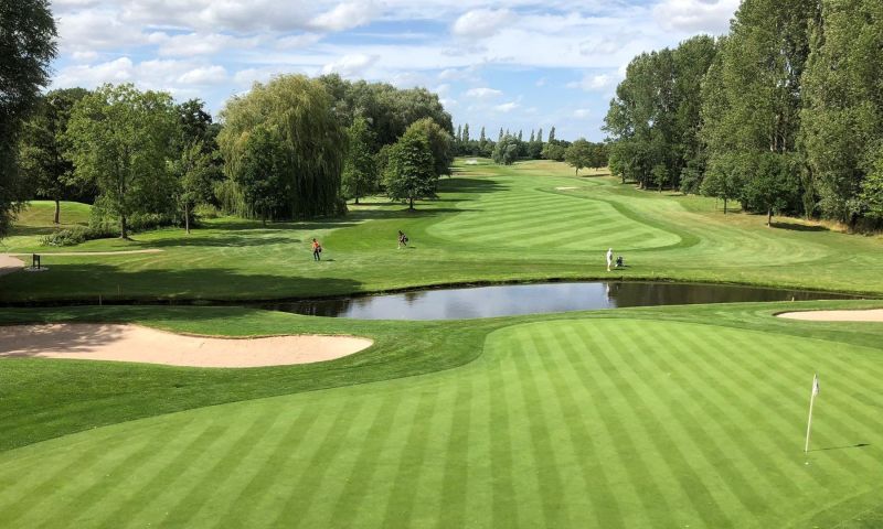 Fourball at the Belfry playing the PGA or the Derby Course