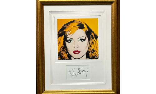 Andy Warhol “Debbie Harry  1980”.  Stunning frame with a museum quality art print hand signed by Debbie Harry