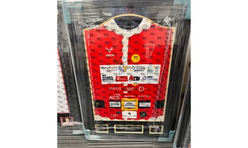 Signed & Framed Kevin Sinfeld jersey from his 7 in 7 challenge.