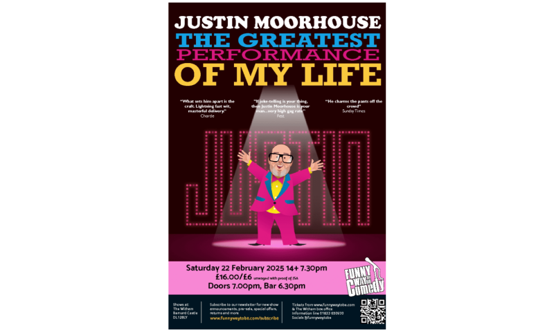 4 VIP Backstage Tickets to see Justin Moorhouse at Opera House Manchester including pre-event dinner at Annie 's Restaurant and £100 Hotel voucher