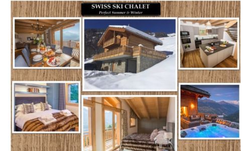 One week stay in a five-bedroom Swiss chalet in Valais for 10 people