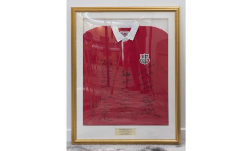 Framed 1974 British Lions Jersey Signed by the Entire Squad (The Invincibles)