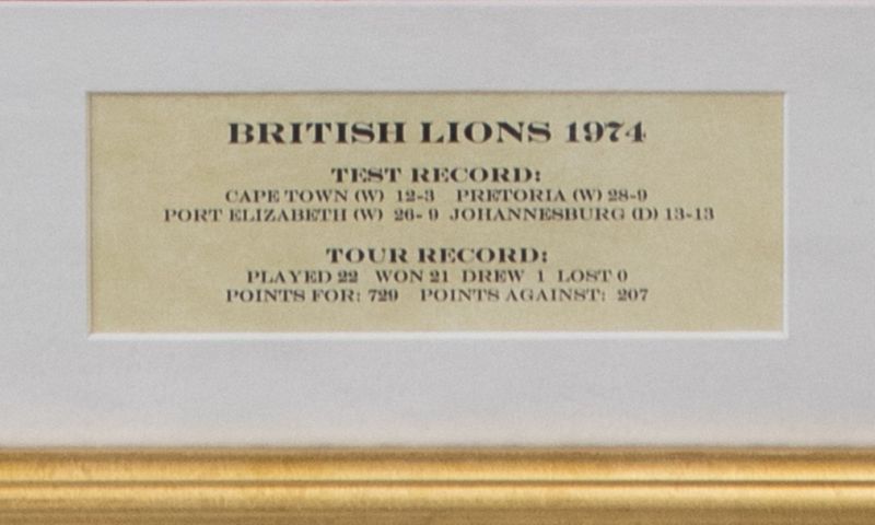 Framed 1974 British Lions Jersey Signed by the Entire Squad (The Invincibles)