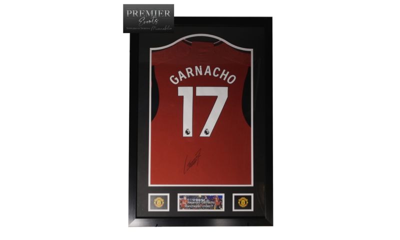 Framed Garnacho Signed Shirt