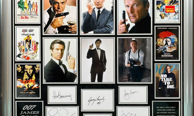 Ultimate James Bond Framed Display, signed by all 6 Bonds