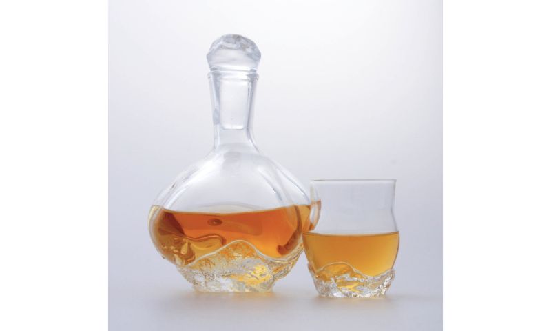 Handblown decanter with glasses and water jug
