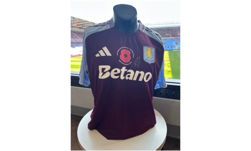 Match Issued Tyrone Mings Signed Home Poppy Shirt (3rd November 2024)