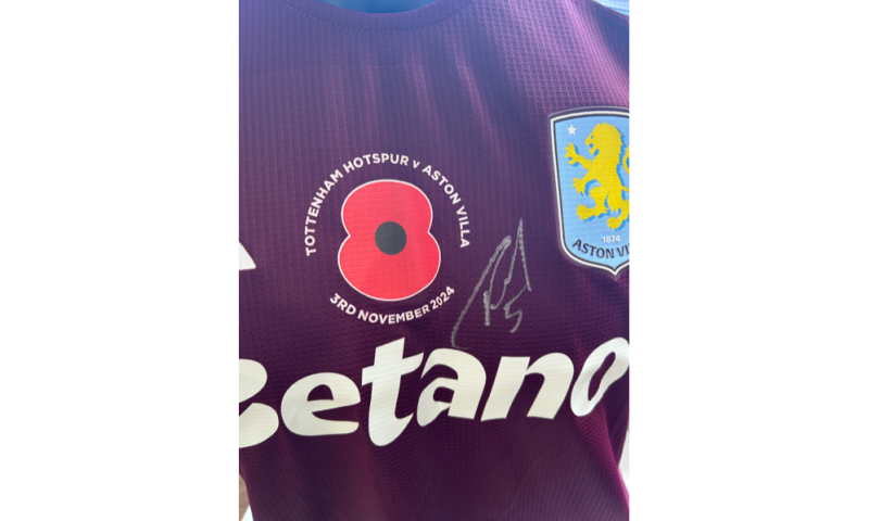 Match Issued Tyrone Mings Signed Home Poppy Shirt (3rd November 2024)