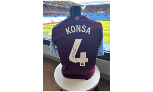 Match Worn Ezri Konsa Signed Home Poppy Shirt (3rd November 2024)