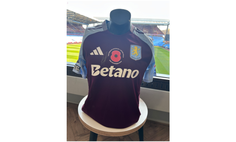 Match Worn Ezri Konsa Signed Home Poppy Shirt (3rd November 2024)