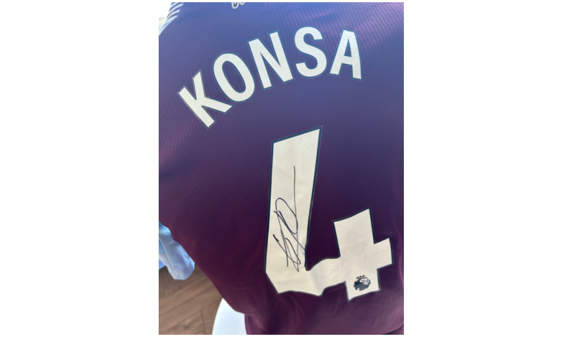 Match Worn Ezri Konsa Signed Home Poppy Shirt (3rd November 2024)