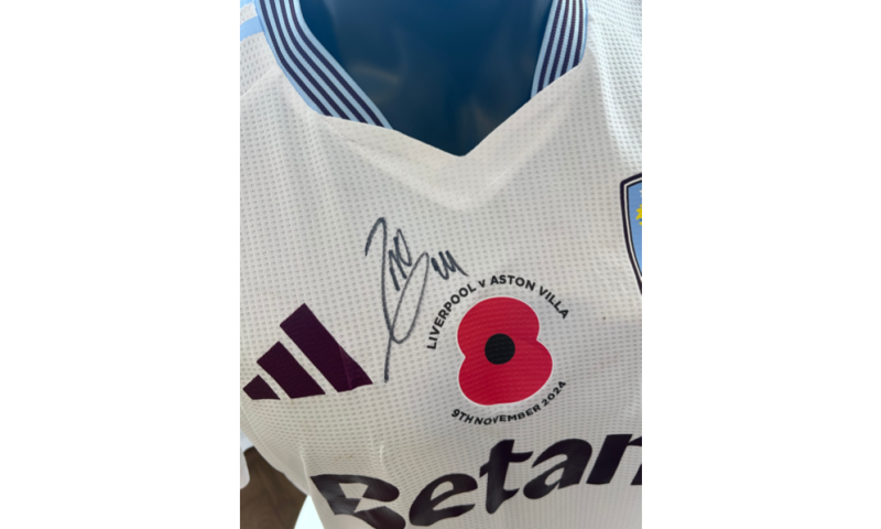 Match Worn Amadou Onana Signed Away Poppy Shirt (9th November 2024)