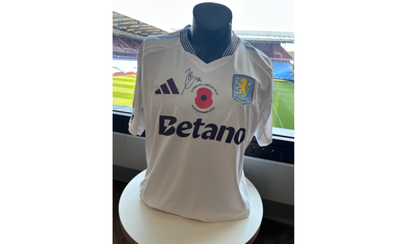 Match Worn Amadou Onana Signed Away Poppy Shirt (9th November 2024)