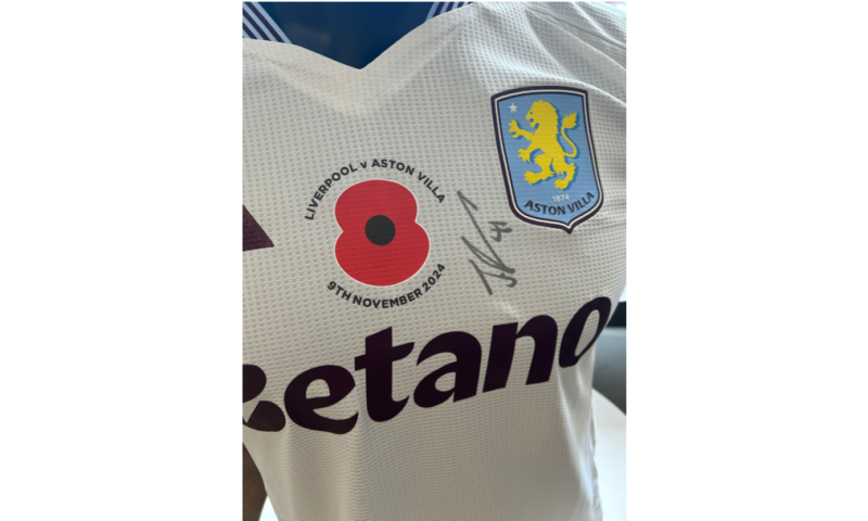 Match Worn Jacob Ramsey Signed Away Poppy Shirt (9th November 2024)