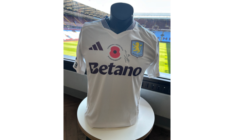 Match Worn Jacob Ramsey Signed Away Poppy Shirt (9th November 2024)