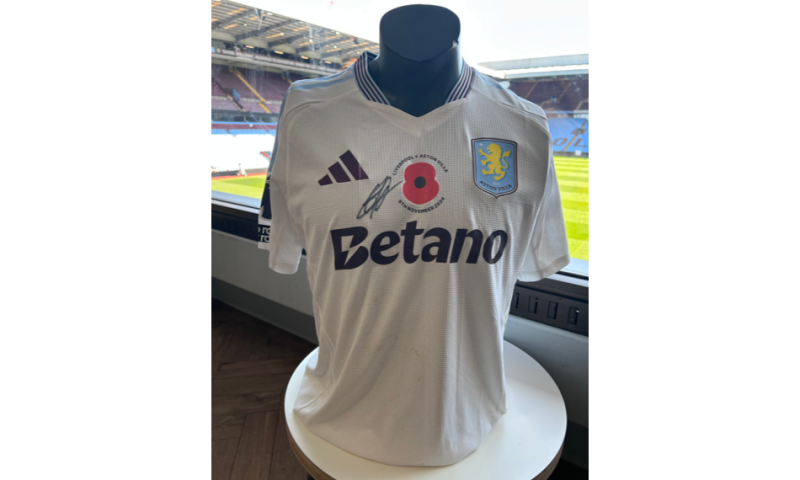 Match Worn Ezri Konsa Signed Away Poppy Shirt (9th November 2024)
