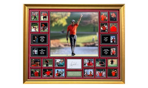 Tiger Woods signed frame