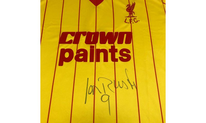 Ian Rush Signed Retro Crown Paints Away Shirt