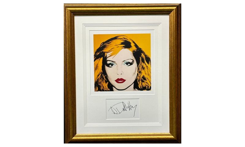 Andy Warhol “Debbie Harry  1980”.  Stunning frame with a museum quality art print hand signed by Debbie Harry