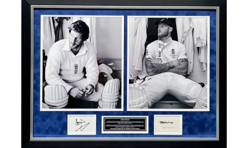 Sir Ian Botham and Ben Stokes signed frame