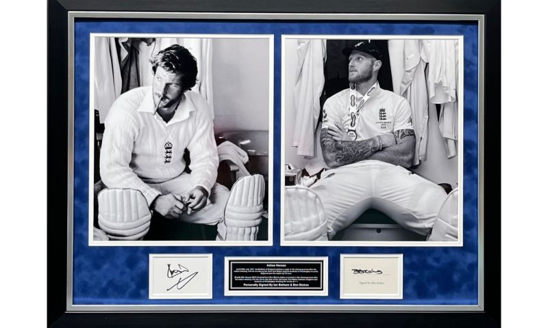 Sir Ian Botham and Ben Stokes signed frame