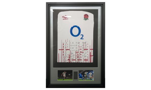 Framed England Rugby Shirt Signed by the 2022-2023 team