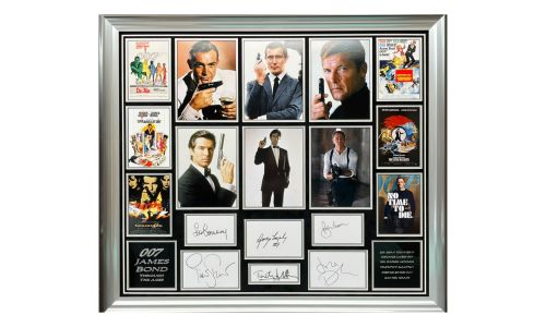 Ultimate James Bond Framed Display, signed by all 6 Bonds