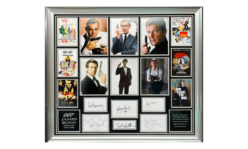 Ultimate James Bond Framed Display, signed by all 6 Bonds