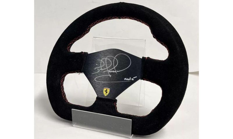 Nigel Mansell hand-signed F1 Racing style steering wheel