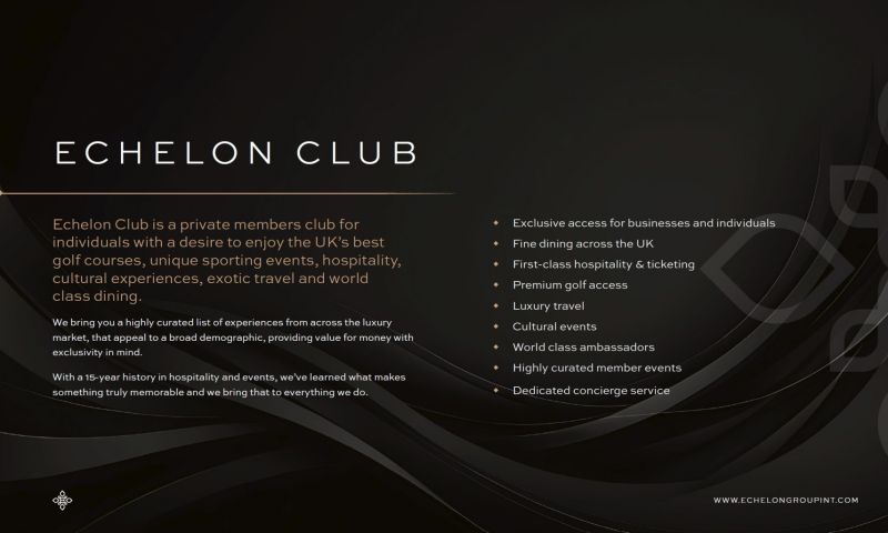 One Year Membership to The Echelon Private Members Club with trip to Tom Kitchin’s Bonnie Badger