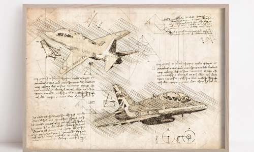 Red Arrows Da Vinci Style Print