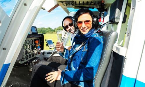 6 Mile Blue Skies Helicopter Tour with Bubbly for Two