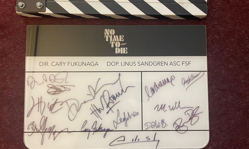 “No Time to Die” James Bond 007 Clapperboard - own a piece of Hollywood history