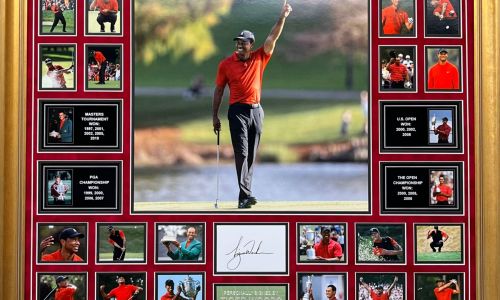 Tiger Woods signed frame