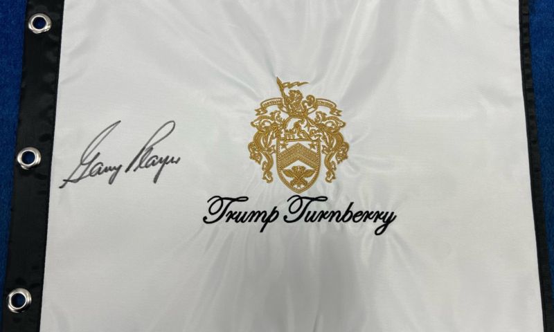 Gary Player signed Turnberry Flag