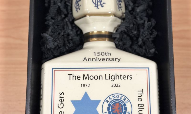 Signed and framed Kris Boyd and Barry Ferguson print with 150th Anniversary Whiskey