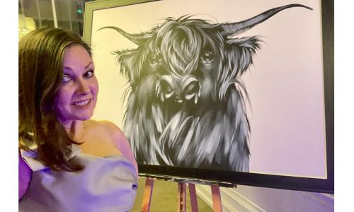 Exclusive original signed painting by Elaine Johnston, created live at the Burns Supper!