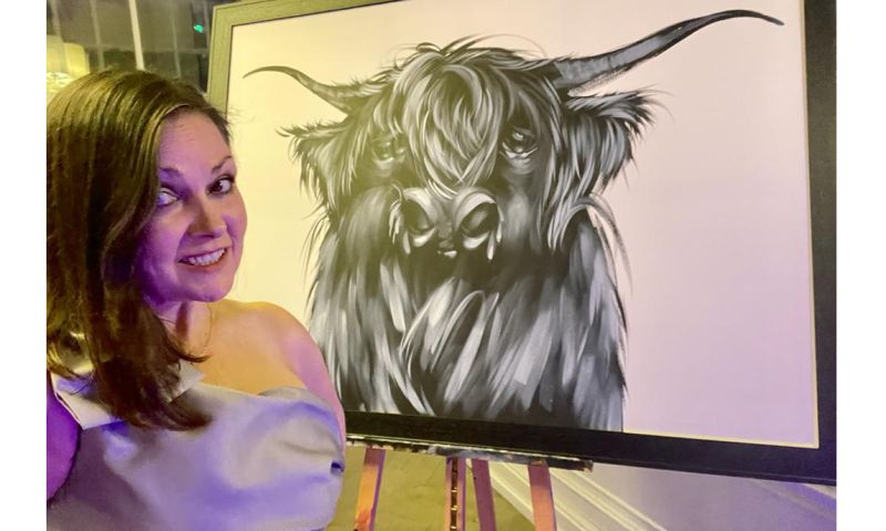 Exclusive original signed painting by Elaine Johnston, created live at the Burns Supper!