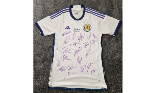 Signed Scotland Nation Team Football Shirt - Scotland vs Ukraine, Cracovia Stadium, 27 September 2022