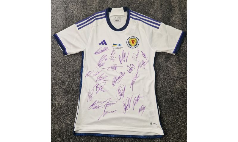 Signed Scotland Nation Team Football Shirt - Scotland vs Ukraine, Cracovia Stadium, 27 September 2022