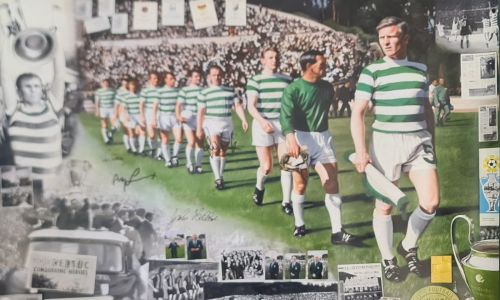 Gerard Burns Glittering Prize Poster Print Signed by 4 of the Lisbon Lions
