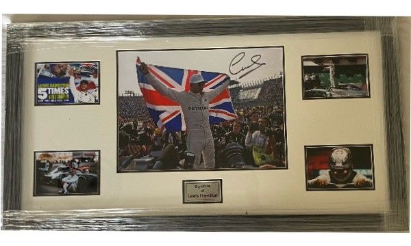 Lewis Hamilton Signed picture framed