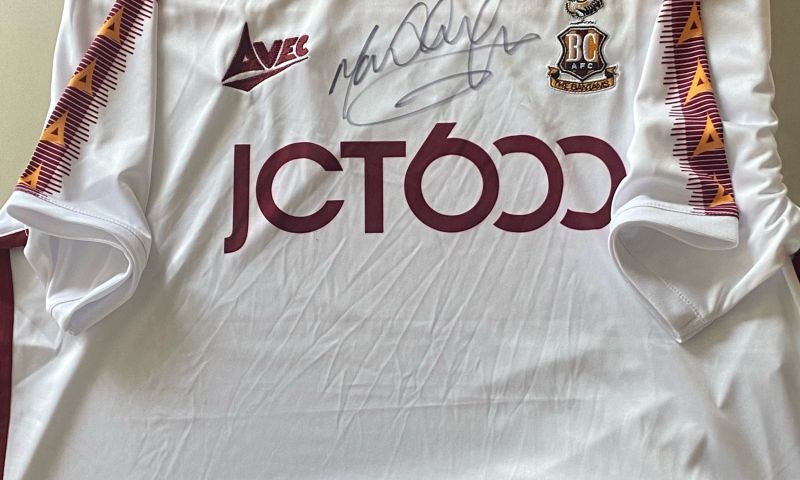 Bradford City Signed shirt by Mark Hughes (unframed)