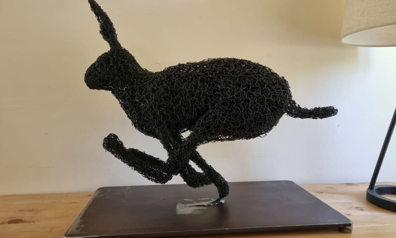 Jody Keating Wire Hare Sculpture