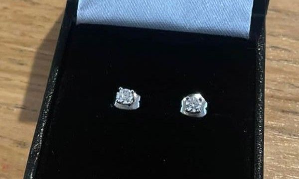 Platinum Single Diamond Stud Earrings