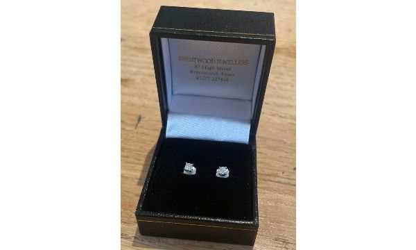 Platinum Single Diamond Stud Earrings