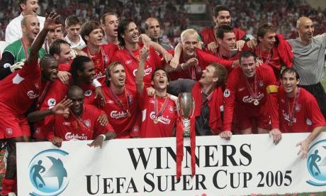 Liverpool squad from victorious 2005 Super Cup Final